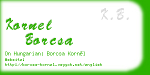 kornel borcsa business card