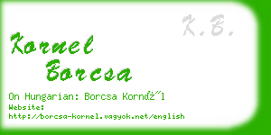 kornel borcsa business card